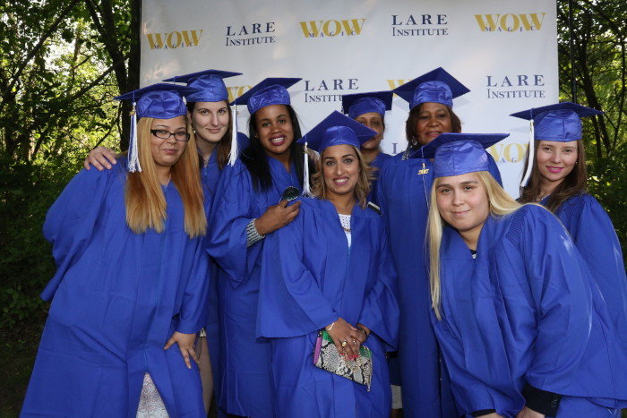 LARE Graduates in blue graduation gowns