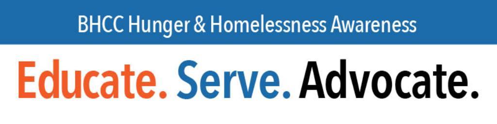 Hunger and Homelessness 2022. Educate. Serve. Advocate.
