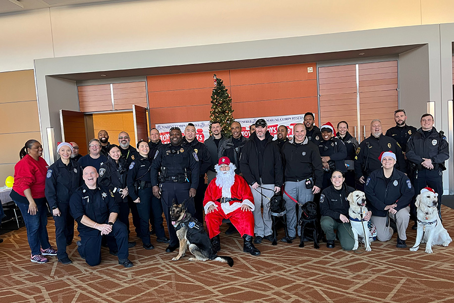 Police officers with santa