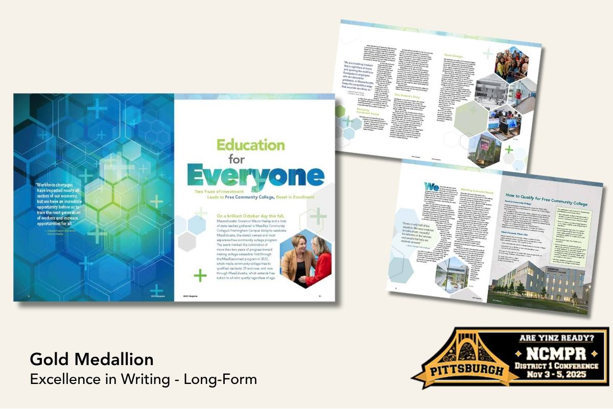 Spread of the Gold Madallion, Excellence in writing magazine article