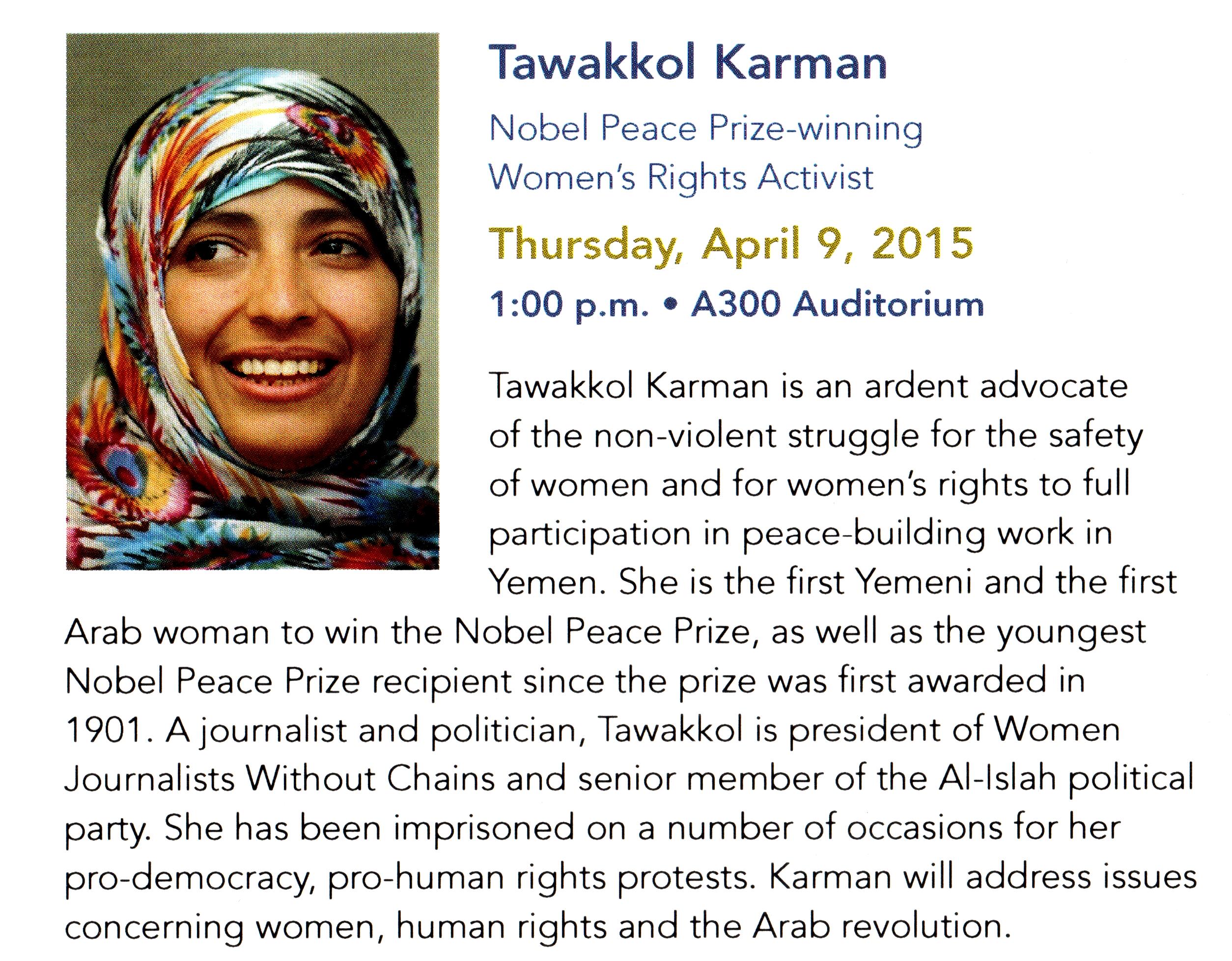 Tawakkol_Karman15.jpg - Tawakkol Karman April 9, 2015 Compelling Conversations event description
