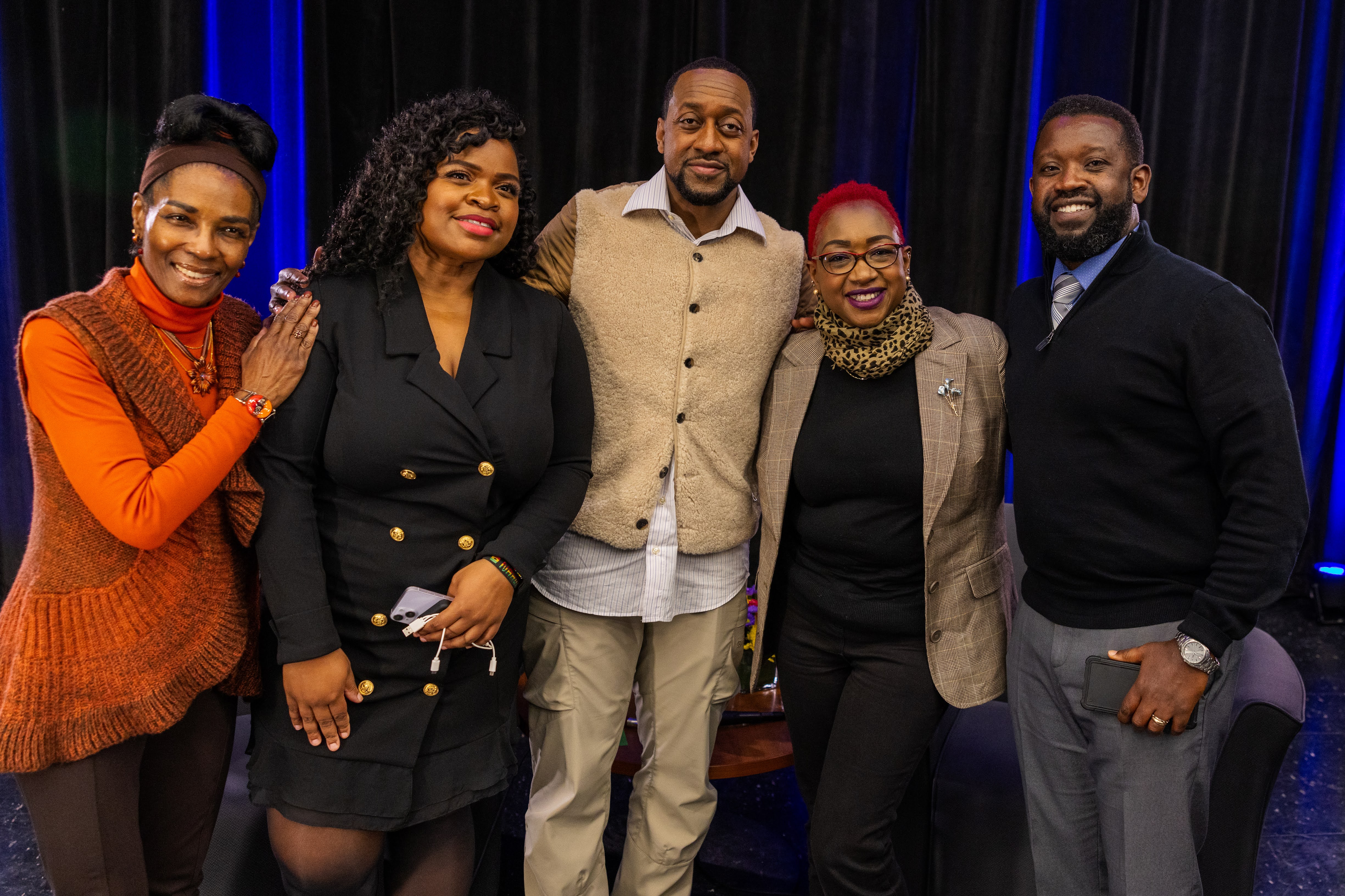 Jaleel_White_withCCstaff.jpg - Jaleel White with BHCC faculty at Compelling Conversations event