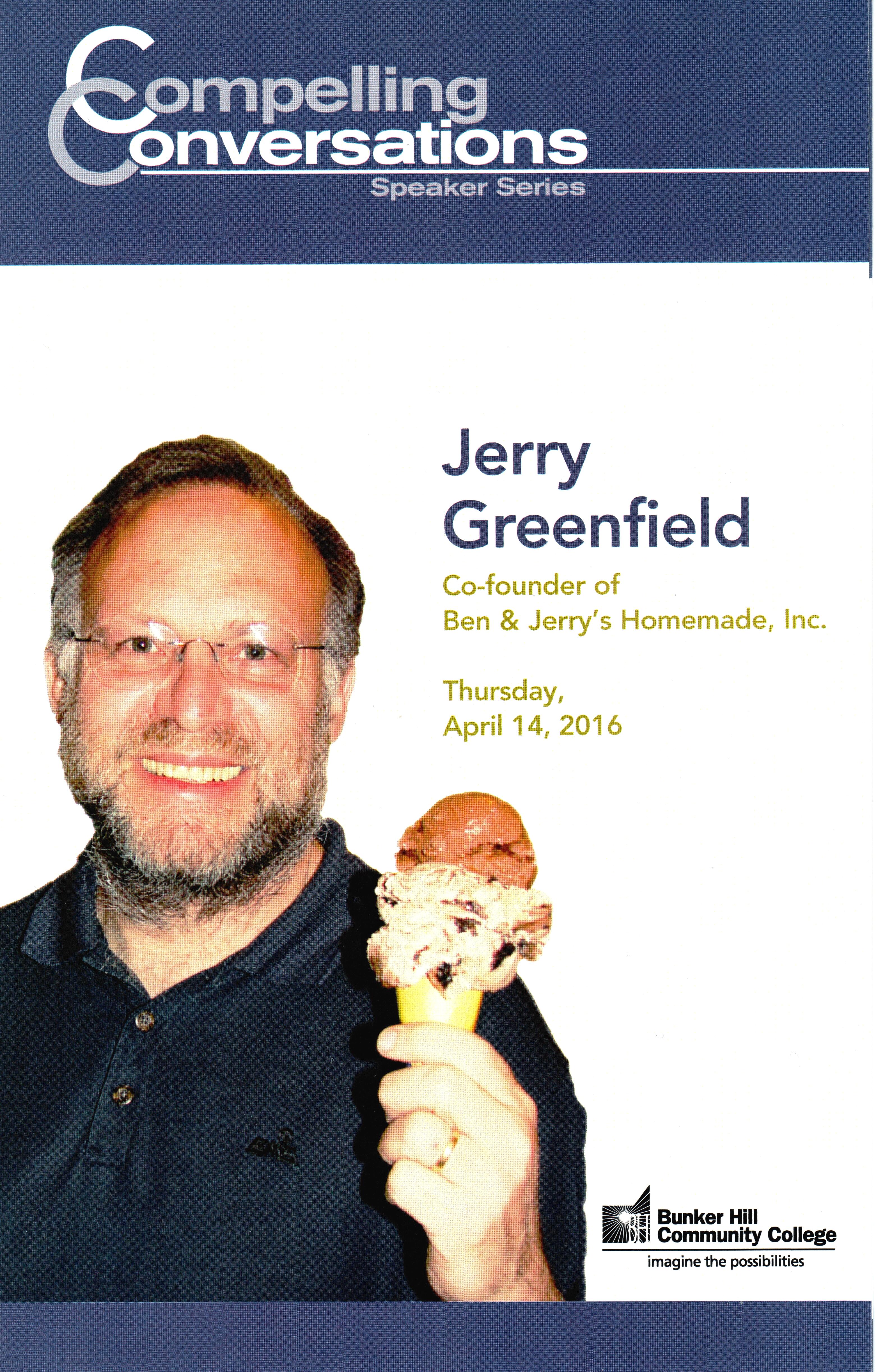 Jerry_Greenfield16.jpg - Event flyer for April 14, 2016's Jerry Greenfield Compelling Conversations event