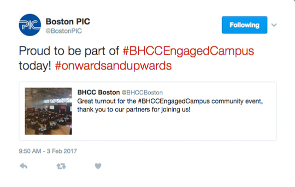 engaged campus tweet from event