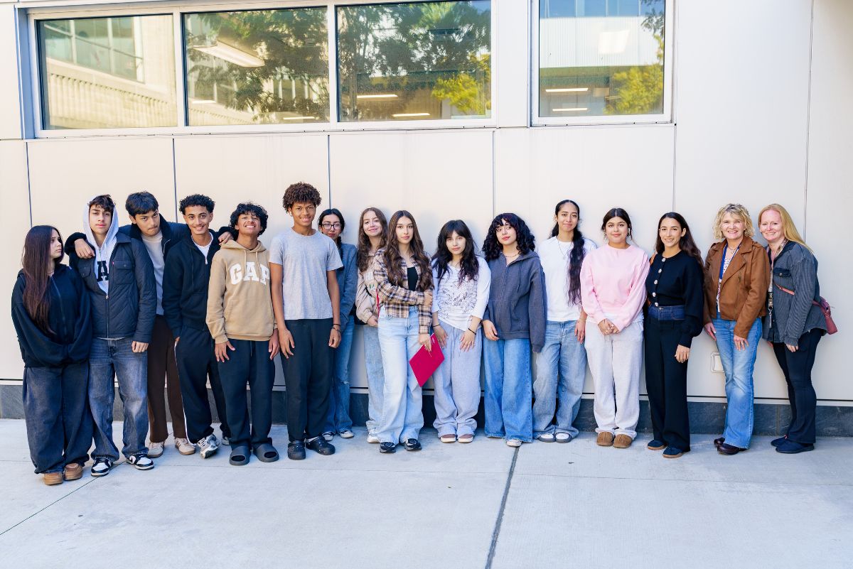 Aly Raisman with students