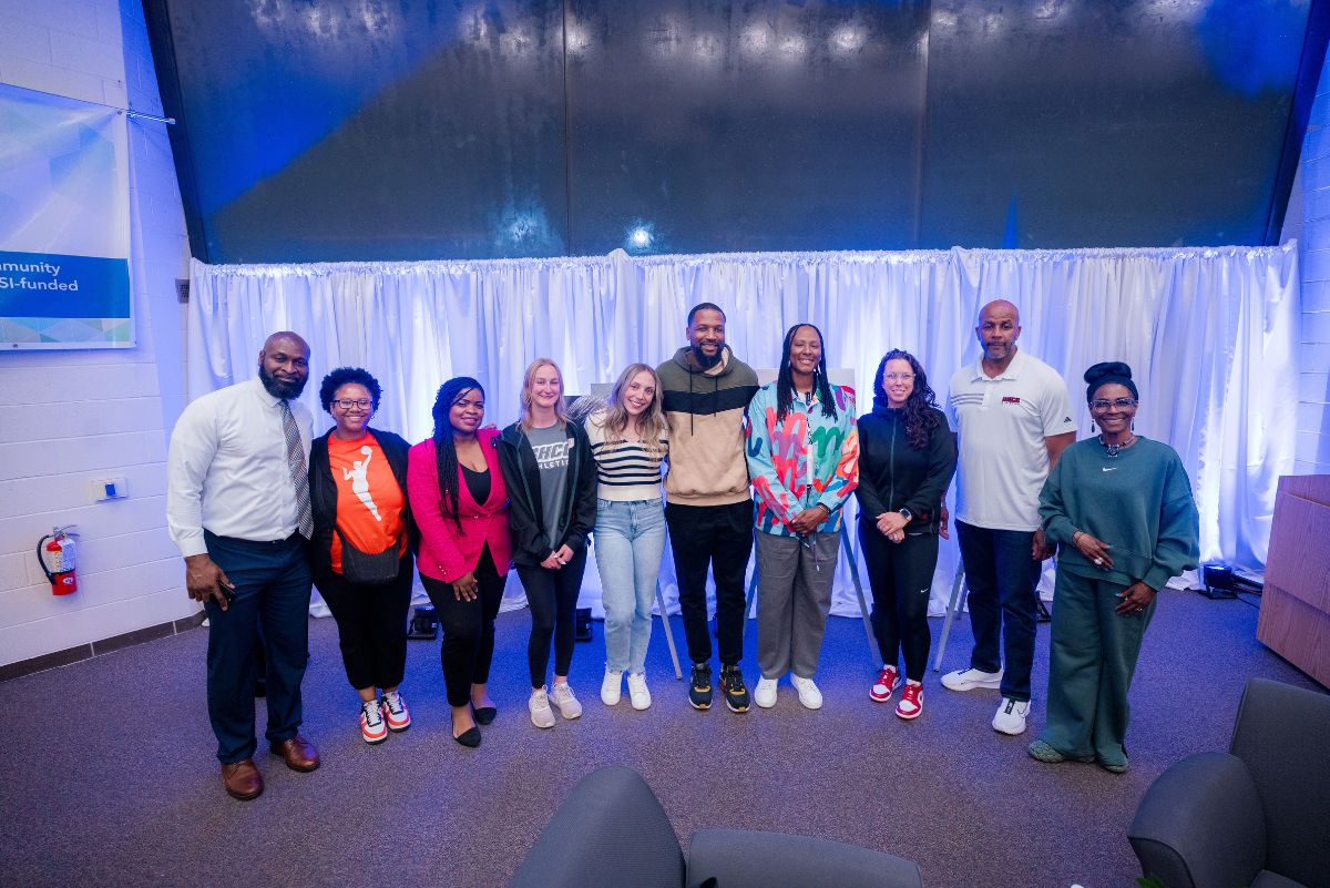 people posing at the event