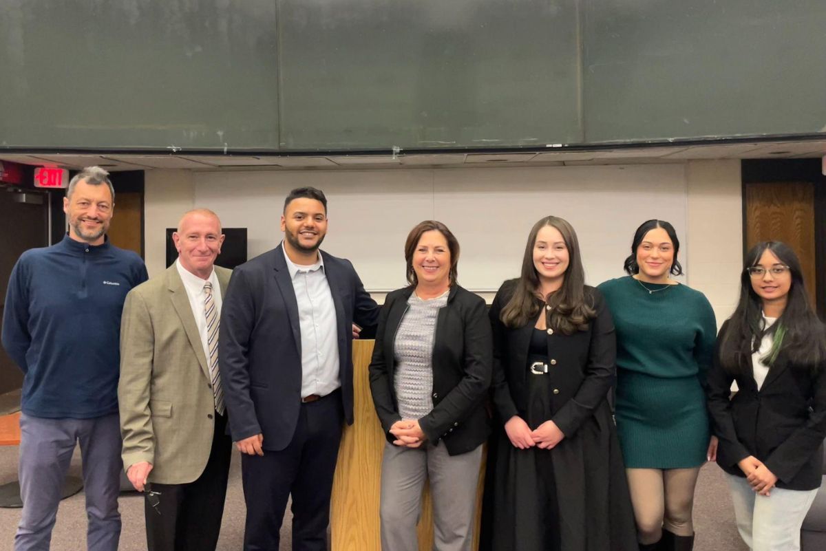 The Honorable Lisa Grant with BHCC faculty and Paralegal Club