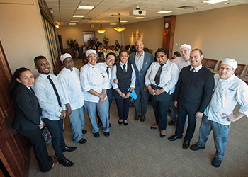 Wes More with culinary students 