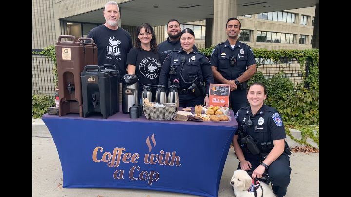 Officers at coffee with a cop event