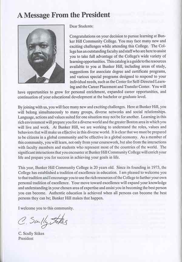 C. Scully Stikes, BHCC's 4th President